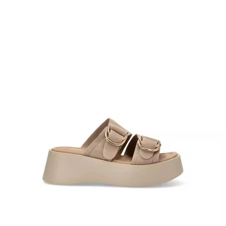 SANDALIA HEBILLA DORADA ETIKA 10078 BIANCA, MUJER TAUPE - 1