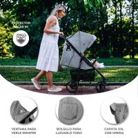 Asalvo Silla de Paseo para Bebés Ness 2 gris - Ligereza para Paseos con Bebés cómodos y elegantes hasta 22 kg - details 1