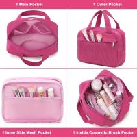 Bolsa de maquillaje para Mujeres y niños, Bolsa de Cosméticos de viaje de pana Bonita, Organizador Grande de maquillaje, bolsas de ASEO with Cremallera - details 1