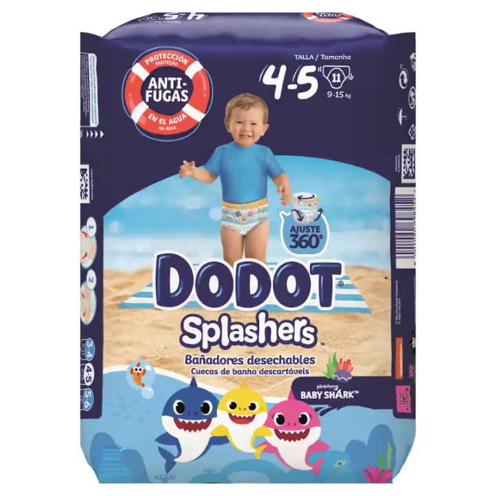 DODOT SPLASHERS BAÑADORES DESECHABLES TALLA 4-5 11 UNIDADES - 1