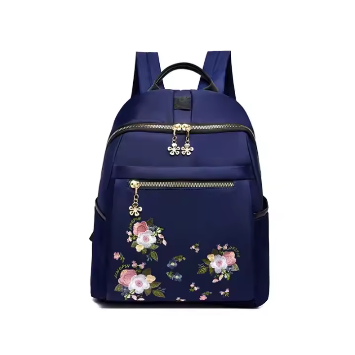 Mochila antirrobo para damas y niñas de 12 litros, bolso impermeable 2 en 1 para mujer, ligero, bordado, mochila escolar de ocio de gran capacidad, ligera y elegante, adecuada para viajes. - 1