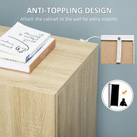 HOMCOM Aparador de Salón con 2 Puertas Armario Auxiliar con 2 Estantes para Libros Ropa Juguetes Estilo Moderno 70x39x70 cm - details 5