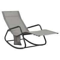 vidaXL Tumbona de acero y tela textilene Negro, Gris, Crema Sillas de Exterior Ideal para jardín, playa, piscina, terraza Tumbona Piscina Tumbonas Playa Tumbonas Jardín Exterior - details 2