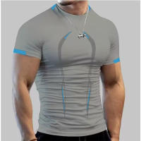 Camiseta De Deporte Para Hombres Verano Transpirable Secado Rápido Manga Corta Moda Deportiva Sin Capucha Cuidado Manual - details 6
