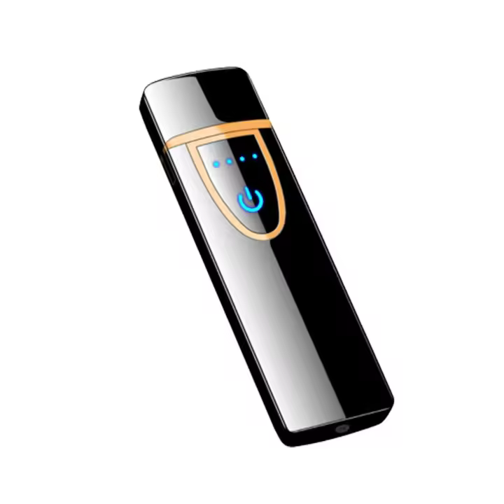 Encendedor electrónico recargable, encendedor eléctrico, encendedor recargable tipo C para exteriores, a prueba de viento, cilíndrico, con sensor de huellas dactilares. - 1