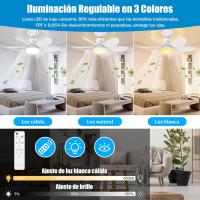 Ventilador Techo with Luz y Mando a Distancia, 52CM Lampara Ventilador Pequeño con Ventiladores Silencioso, E27, Regulable en Colores y Velocidad Temporador 6 Aspas [Clase de eficiencia energética F] - details 4