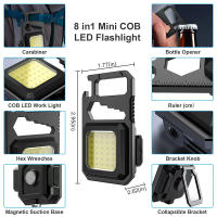 Linterna pequeña LED COB multifunción 8 en 1, 800 lúmenes, 550mAh, para caminar, acampar, portátil, Mini luz de trabajo de viaje exterior - details 5