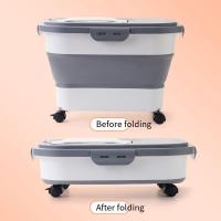 Contenedor De Almacenamiento Para Alimentos Para Perros Y Gatos Colapsable 13/33LB Caja De Alimentos Para Gatos Con Tapa Airtight Para Cocina Granos Y Arroz - details 9