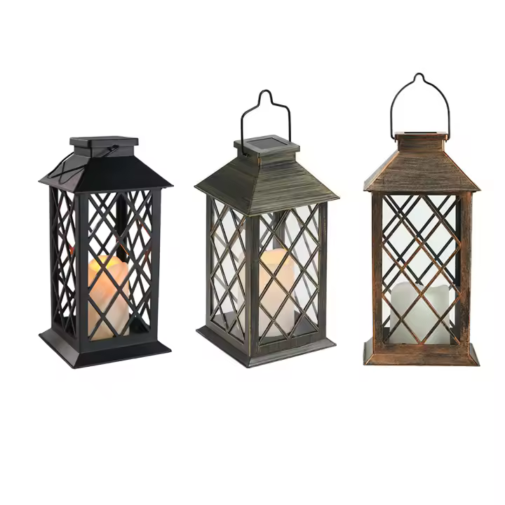 Lámpara Solar LED Exterior Forma De Farol Para Jardín Decoración De Pared De Patio Puerta De Terraza Arte De Escultura MOV - 1