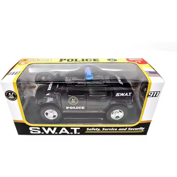 Playjocs - Vehículo de metal miniatura coleccionable con partes de plástico de vehículos extranjeros.... Autobus Americano, Taxi New York, Policia SWAT.... - 1