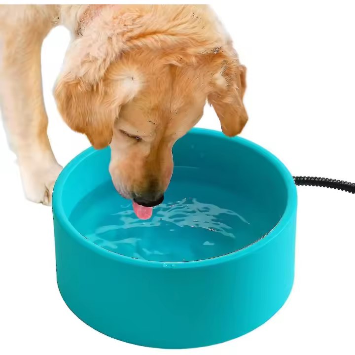 Cuenco heated grande del agua 3.2L para al aire libre, cuenco termostático del animal doméstico de la calefacción del control 30W con los 6.6ft - 1