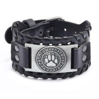 Pulsera Vikinga De Moda Con Encanto De Runas Nórdicas Y Compas Pulsera De Cuero Tejido Para Hombres Joyería De Moda Para Fiesta - details 19