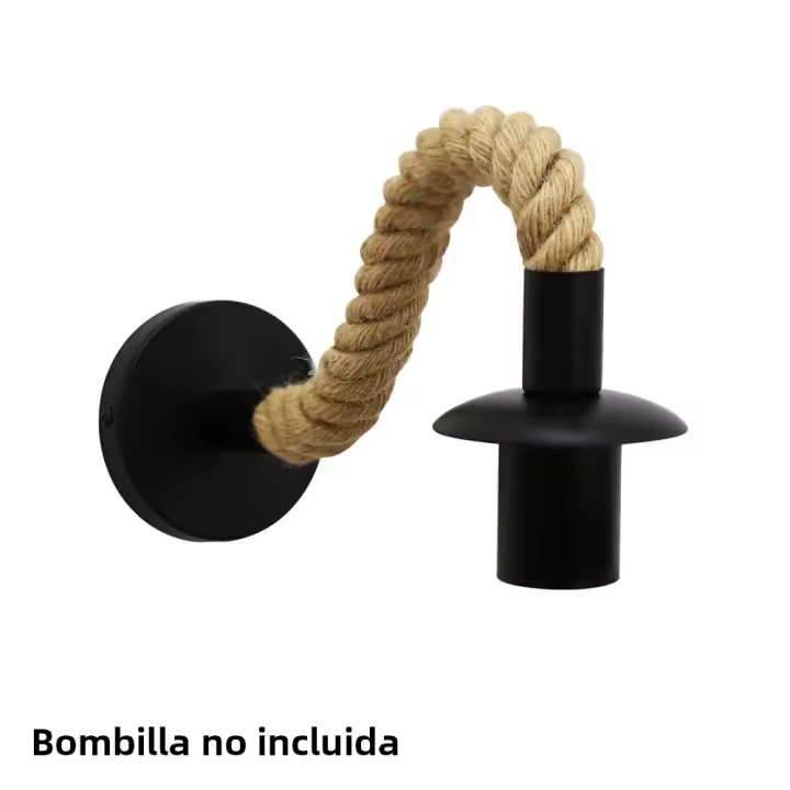 Lámpara De Pared Retro En Madera Vintage E27 Iluminación Para Decoración Interior Del Hogar Sala De Estar Dormitorio Lámpara De Noche - 1