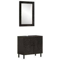 vidaXL Conjunto de armarios de baño 2 piezas madera maciza de mango - details 0