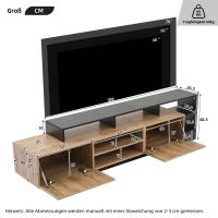 Modern para TV de hasta 70 pulgadas, almacenamiento Abierto with Pantalla LED, para muebles de dormitorio y Salón, muebles originales en color Madera, Marco Negro - details 6