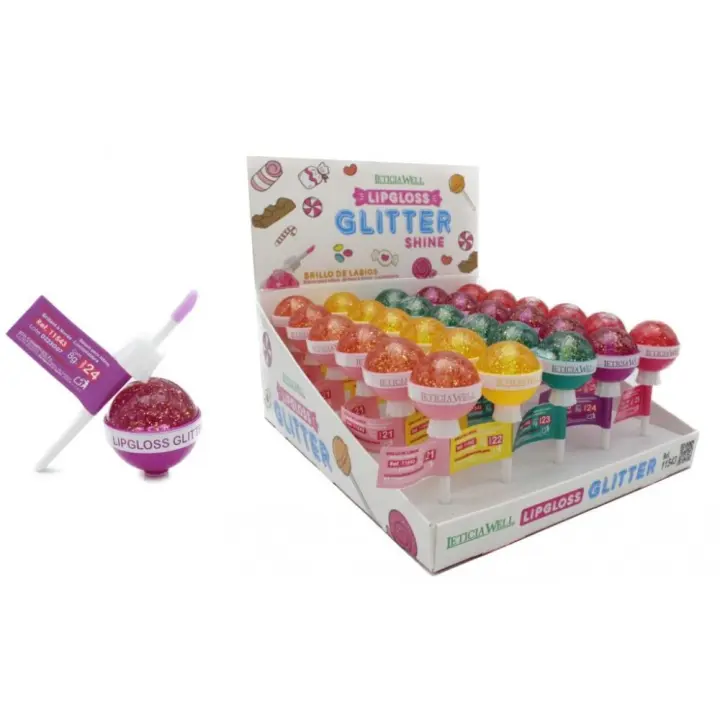 Pack 5 Bálsamo Labial Transparente GLOSS CON FORMA DE CHUPA-CHUPS - LETICIA WELL - 1
