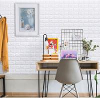 HOGARISIMO Vinilo ladrillo blanco alta calidad,Panel pared 3D,pegatina  pared ladrillo 70 x 77 CM impermeable 3D panel de espuma autoadhesiva. - details 3