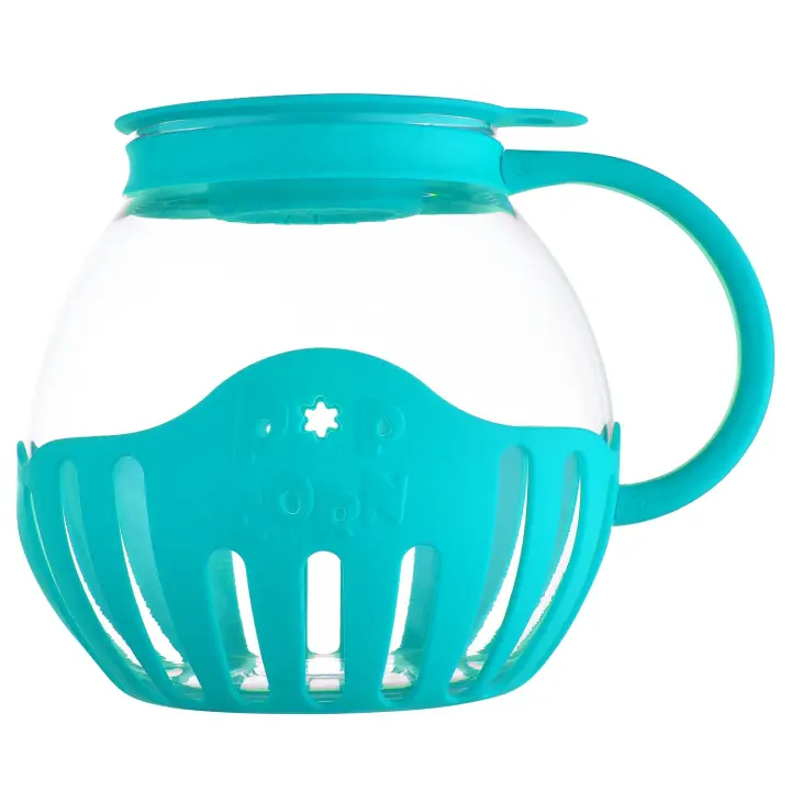 LMETJMA 2.25QT Palillero de Palomitas de Vidrio con Tapa de Silicona - 1