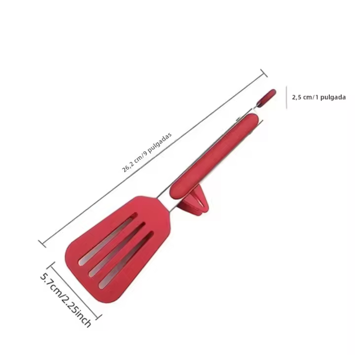 Pinza De Silicona Para Cocina Resistente a Altas Temperaturas Roja Con Soporte De 9 Pulgadas Antideslizante Para Barbacoa - 1