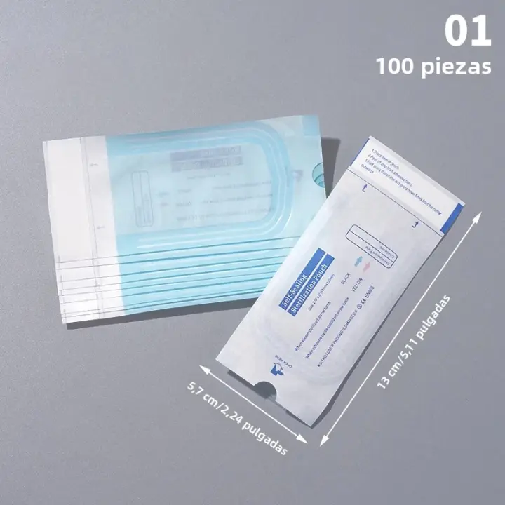 100pcs Sacos De Esterilización Self-Sealing Para Arte De Uñas Y Tatuaje De 4 Tamaños Disponibles Accesorios De Esterilización Para Herramientas De Uñas - 1