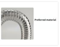 Tubo De Exhalar Flexible De Acero Inoxidable Y Aluminio Para Ventilación Fumada Aire Caliente Vapor Varios 1m/1.5m Longitud Diferentes Diámetros De 5cm a 9cm - details 3