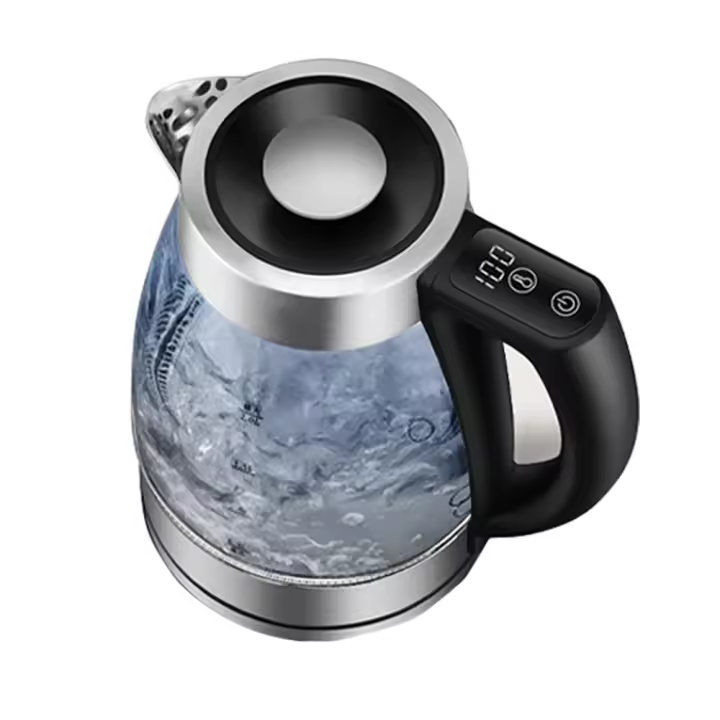 Hervidor eléctrico de agua 2 L con luces LED de 3 colores, ebullición rápida 2200 W, apagado automático y protección contra ebullición en seco, indicador de nivel de agua, filtro extraíble y base giratoria 360° inalámbrica - 1