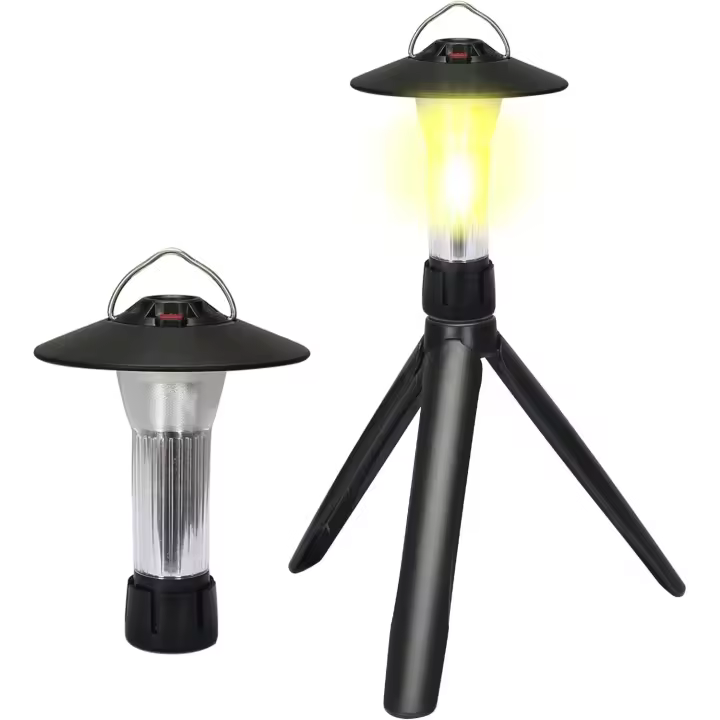 Linterna de camping recargable - Banco de energía de 2200 mAh con carga rápida tipo C, linterna de camping de 100 lúmenes con 3 modos de luz, atenuación continua adecuada para emergencias, camping, senderismo - 1