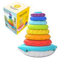 Juguete De Baño Montessori Delfín Arcoíris Con Campana Para Bebés Juego De Pila Flotante De Aprendizaje Temprano Regalo De Cumpleaños O Navidad Para Niños - details 9