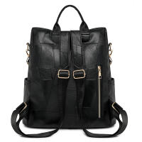 Nuevo bolso de cuero suave, gran capacidad, mochila retro europea y americana, gran capacidad, moda, color en contraste, mochila para mamá de doble propósito - details 4
