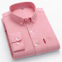 Camisa Clásica De Algodón 100% Para Hombres Manga Larga Monochroma Con Solapa Y Bolsillo Suave Y Slim Para Negocios - details 11