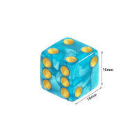 10PCs Dados De Juego De Mármol D6 16MM Cuadrados Corners Acrílico Divertimento Matemático Herramienta De Juego De Azar - details 1