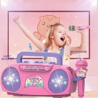 Máquina De Karaoke Para Niños Con Microfono Y Luces Juguete Musical Portátil Educativo Regalo Para Niñas Y Niños Viaje - details 0