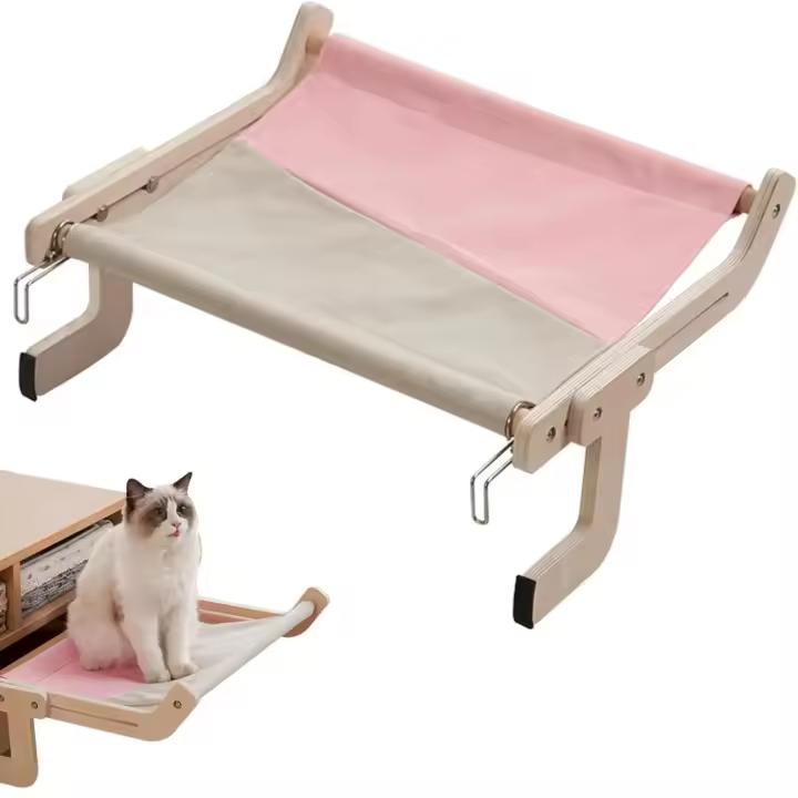 Cama De Gato Para Ventana Colgante Y Desmontable Hamaca Para Balcón Madera Asamblea Cama De Interior Para Mascotas Nest - 1