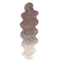 Extensiones De Cabello Sintético Body Deep Wave Ombre Rubio Plateado 24 Pulgadas Rizado Agua Ondulado Tejido Crochet Para Crear Coletas Para Negras - details 7