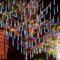 Luces De Lluvia De Meteoros LED 30CM Impermeables Para Decoración De Jardín Y Fiesta Faeirys String Light De Caída De Gotas De Lluvia - details 1