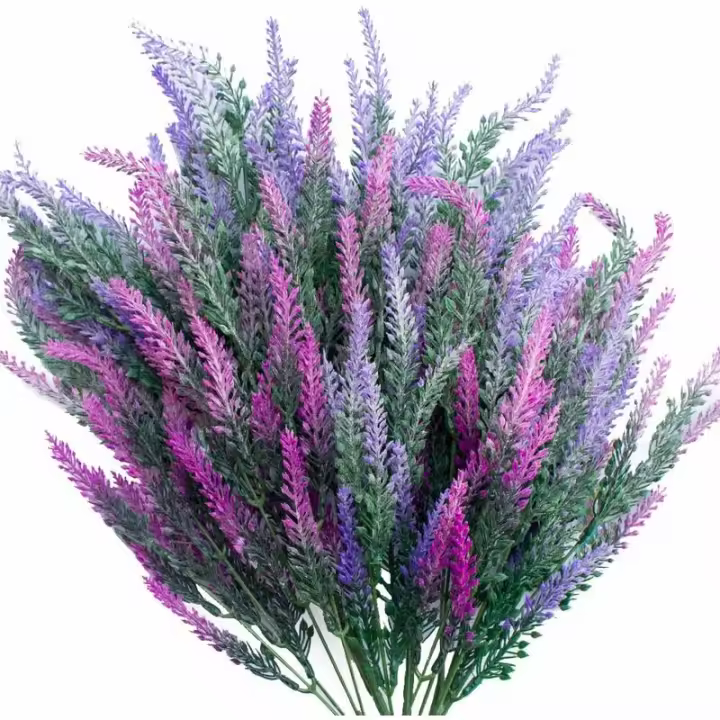 6 Flores De Lavanda Artificiales, Flores De Lavanda Artificiales Moradas, Flores De Lavanda Falsas, Planta De Lavanda Artificial, Decoración De Flores Artificiales Para Bricolaje, Boda, Jardí - 1