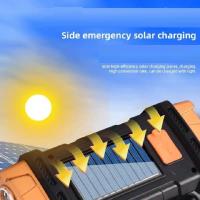 Linterna Portátil LED+COB Potente Solar+USB Recargable Para Emergencias Y Camping Torcha De BÚsqueda Con Banco De Energía - details 2