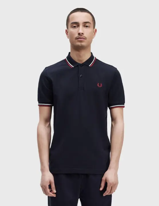 Fred Perry Twin Tipped Shirt marino para hombre - 1