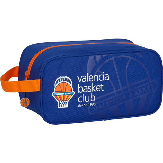SAFTA  ZAPATILLERO MEDIANO VALENCIA BASKET - Zapatillero Licencia Oficial - Diseño Funcional - Ideal para Viajes y Deportes - Material Resistente - Cierre de Cremallera Seguro