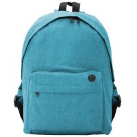 Mochila impermeable unisex, básica, tejido jaspeado, detalles en negro, bolsillos con cremallera y tapeta con salida para cables, Le Côté Chic - details 4