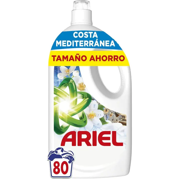 Ariel Brisa Marina Y Jazmín, Edición Limitada Costa Mediterránea, Detergente Líquido Para Lavadora En Cápsulas, 80 Lavados - 1