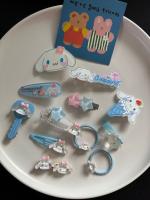 Juego De 11-14 Clips De Pelo Hello Kitty Kawaii Anime Cinnamoroll Kuromi Pochacco Accesorios Lindos Para Niñas Regalos - details 6