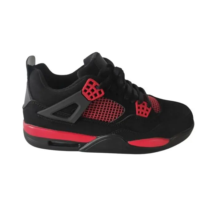 Mº007 NEGRO-ROJO MARCA PERVERSA BASKET zapatillas de skate clásicas retro 4 para hombre, zapatillas deportivas de baloncesto, zapatillas informales para correr y caminar, - 1