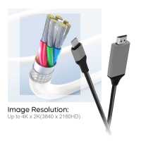 Ociodual Cable Adaptador 4K de USB Tipo C a HDTV con Alimentacion Blanco para Ordenadores Portatiles Laptops TV HDTV Smartphones con modo DP ALT S22 S21 S20 S10 S9 S8 P40 P30 P20 Conversor Toma de Carga - details 4