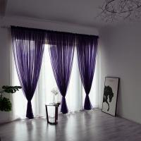 Cortina De Tules Sólida Y Transparente 100x200cm Para Sala De Estar Y Dormitorio Panel De Cortina Exterior Moderno Sin Doble Capa Ni Aislamiento Solar - details 20