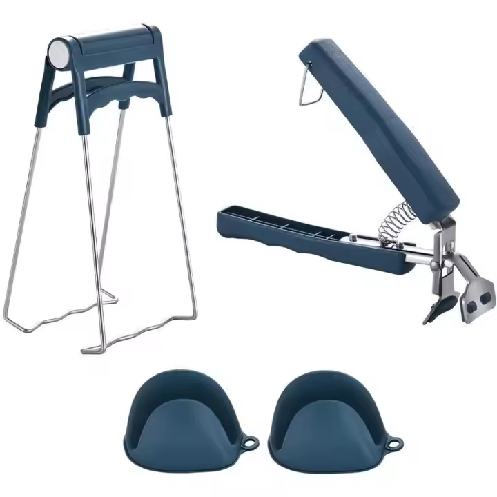 4 unids anti escaldado Placas calientes pinza, clip de tazón, silicona horno Guantes resistente al calor para cocina freidora aire, horno - 1