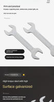 Juego De Llaves Abiertas Hi-Spec 8-24mm Ultrafino Herramienta De Reparación Universal Llave De Un Solo Lado Material De Acero Al Carbono - details 2