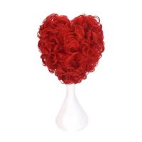 Pelucas De Sintética Cabello Resistente Al Calor Para Cosplay De Alice En Wonderland La Reina Roja Peluca Corta Rizada Para Mujeres Accesorio De Disfraz Para Niñas - details 1