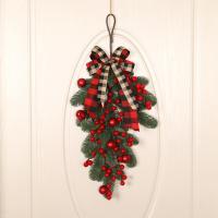 Corona De Pino Con Bayas Rojas Navideña Artificial Con Nieve Decoración Para Puerta Y Pared Guirnalda De Navidad Para Año Nuevo - details 2