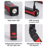 Luz De Trabajo ABS Recargable Por USB Con Ángulo Ajustable Luz Colgante De Cuello LED De Alta Potencia Luz Eléctrica - details 7